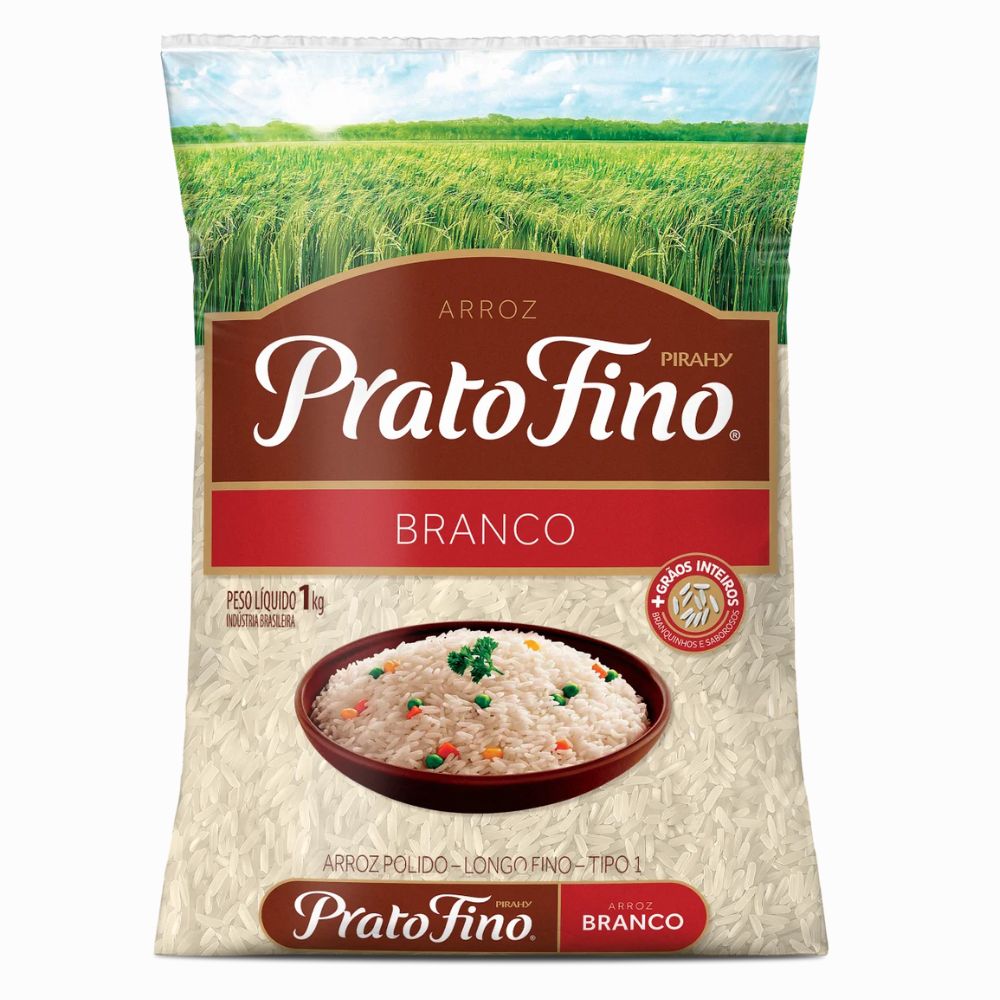 Arroz Agulhinha Branco Prato Fino 1kg
