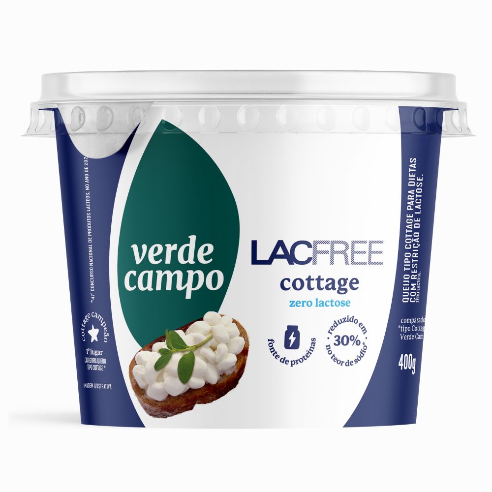 Queijo Cottage Zero Lactose Verde Campo Lacfree 400g