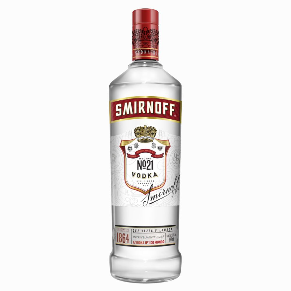 Vodka Destilada Smirnoff Garrafa 998ml