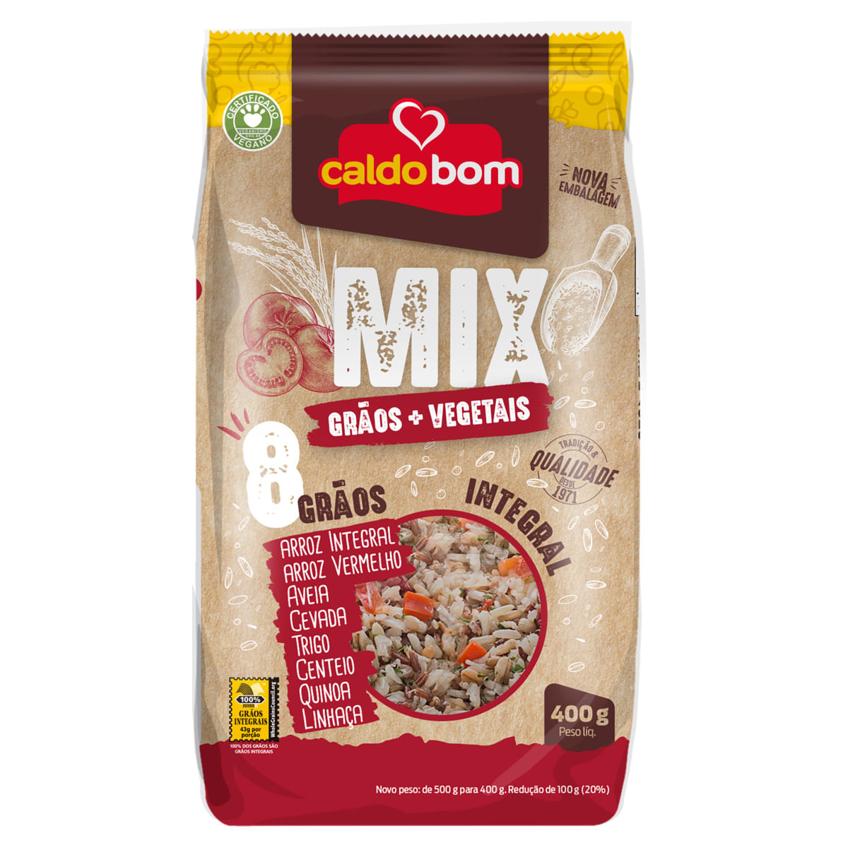 Mix de Arroz e Vegetais Integrais Caldo Bom Pacote 500g