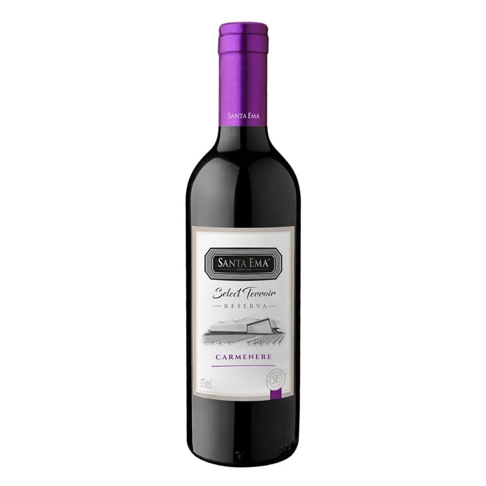 Meia Garrafa Vinho Chileno Santa Ema Select Terroir Reserva Carmenére 375ml
