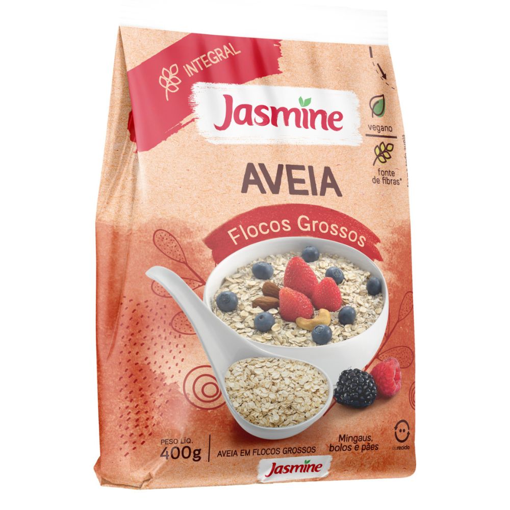 Aveia em Flocos Grossos Jasmine Pacote 400g