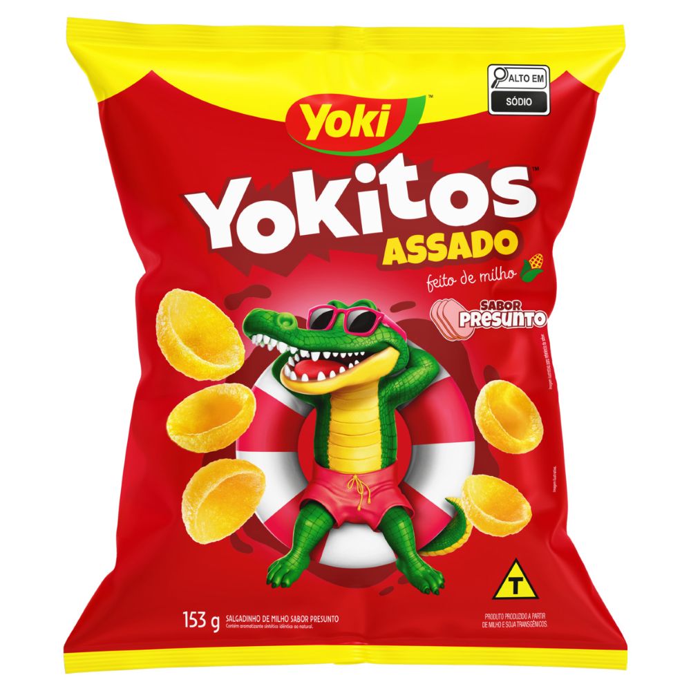 Salgadinho de Milho Conchinha Presunto Yoki Yokitos Pacote 153g