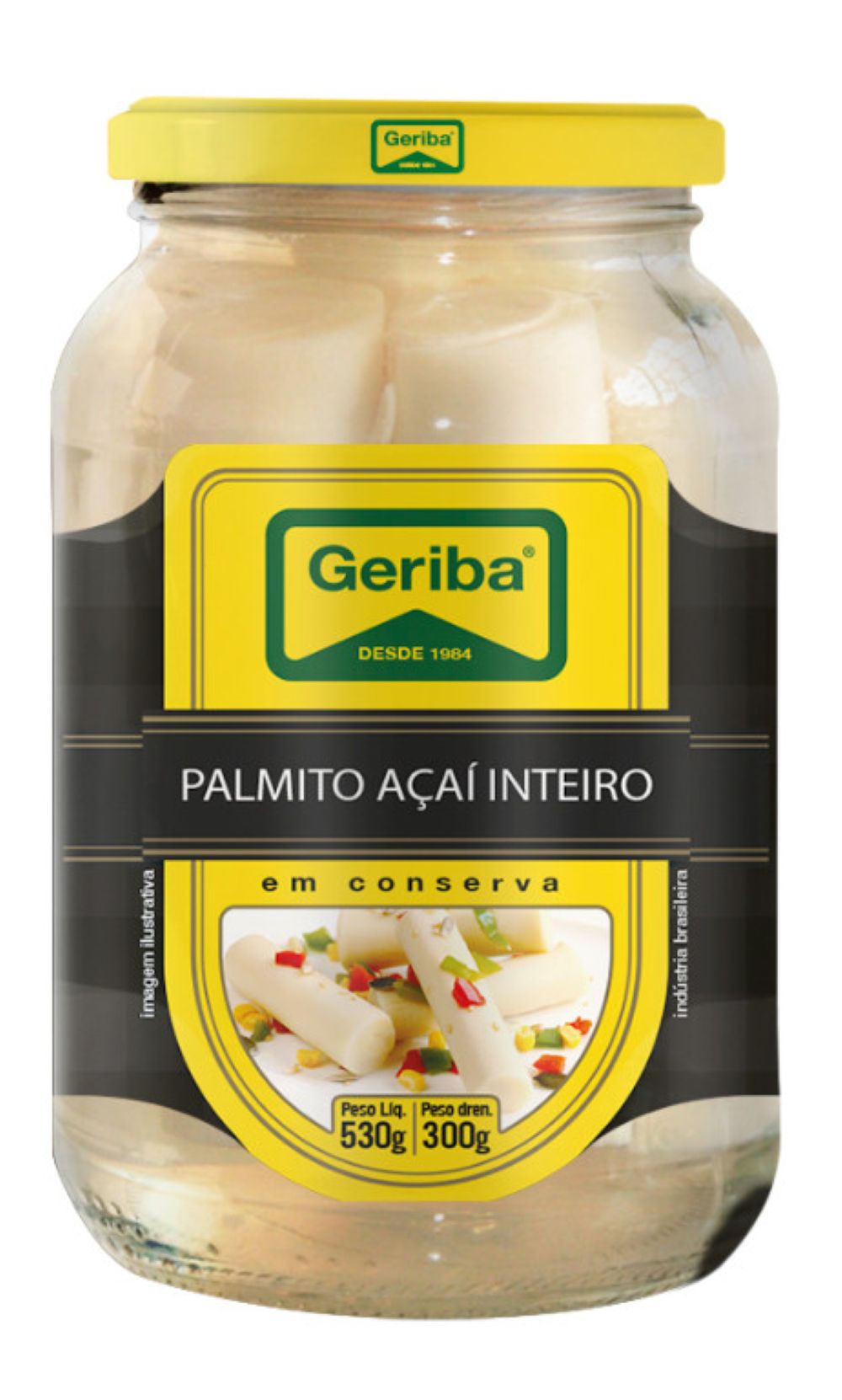 Palmito Açaí Inteiro em Conserva Geriba 300g