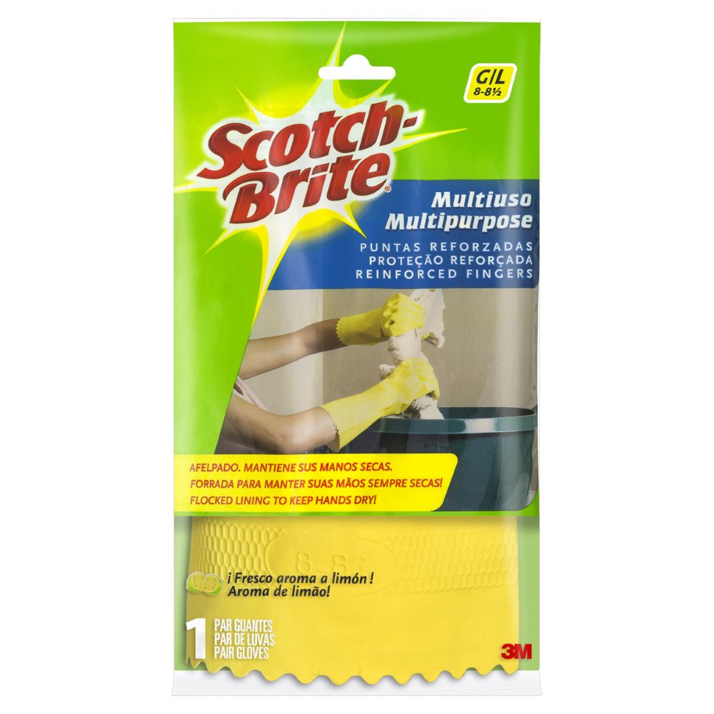 Luva Multiuso Limão Amarela Scotch-Brite 1 Par Tamanho G
