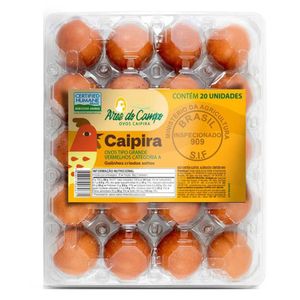 Ovos Ares do Campo Vermelho Galinha Livre 20 Unidades