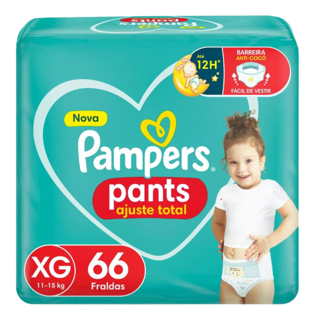 Fralda Descartável Pampers Confort Sec Pants XG com 66 Unidades