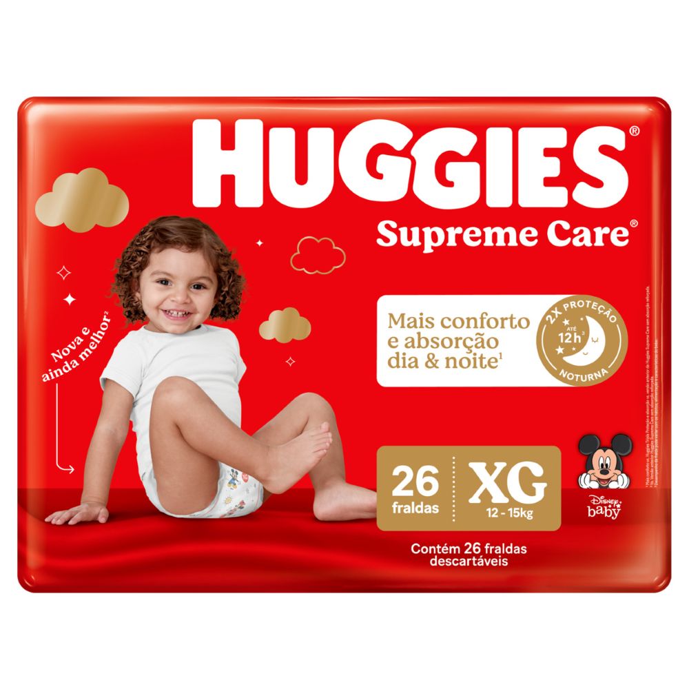 Fralda Huggies Supreme Care XG 26 unidades
