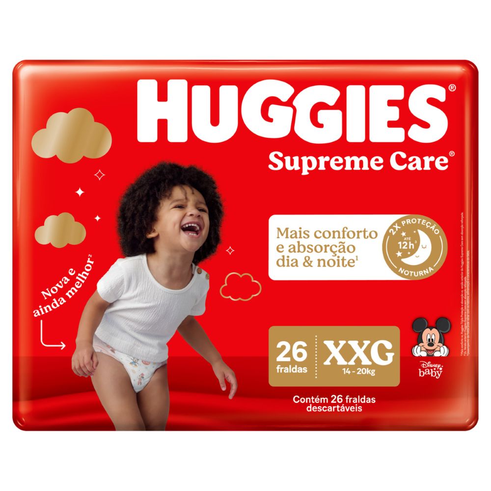 Fralda Huggies Supreme Care XXG 26 unidades