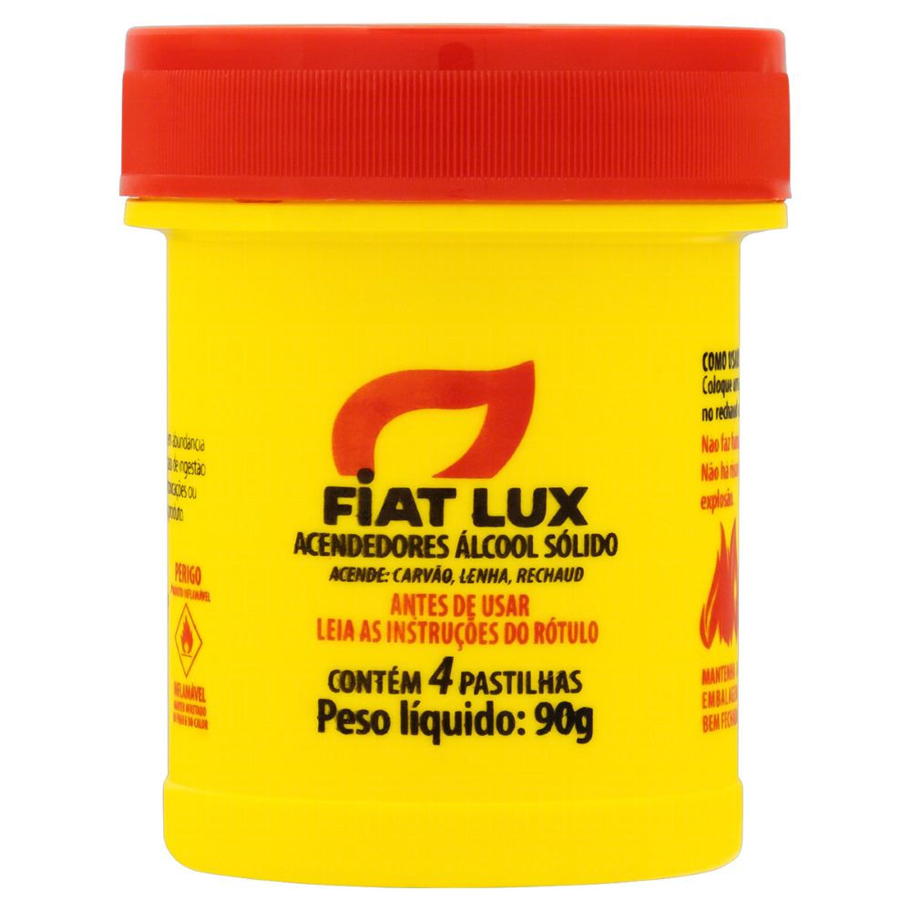 Acendedor Pastilha Fiat Lux Pote 90g 4 Unidades
