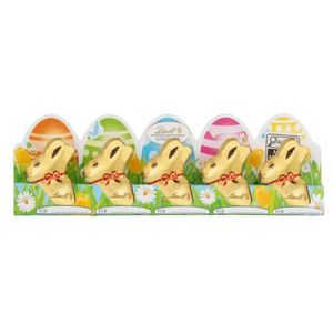 Chocolate Lindt Mini Gold Bunny  Ao Leite 5 Unidades com 10g cada