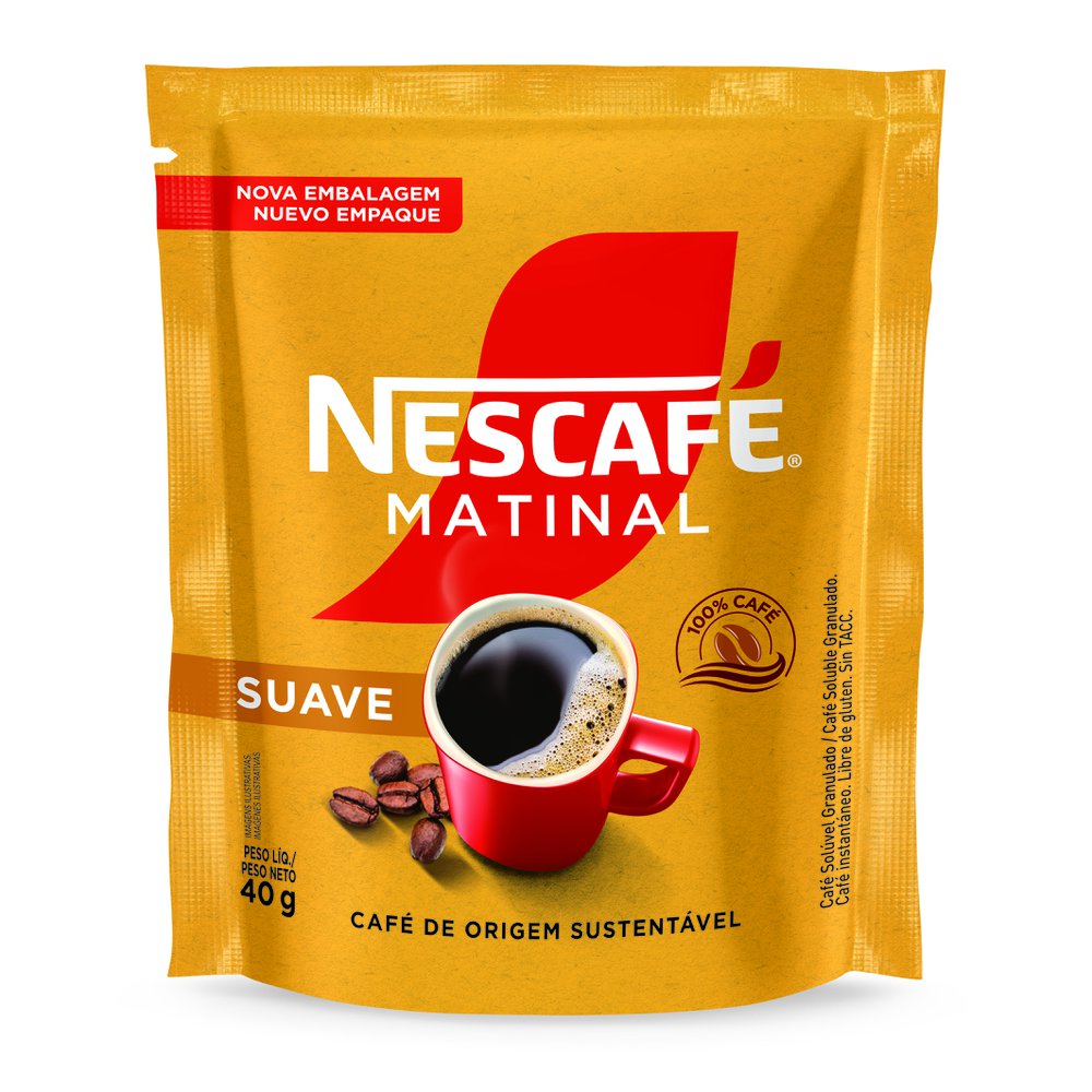 Café Solúvel Granulado Suave Nescafé Matinal Sachê 40g