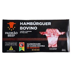 Hambúrguer Bovino Padrão Beef 640g Embalagem com 4 unidades de 160g