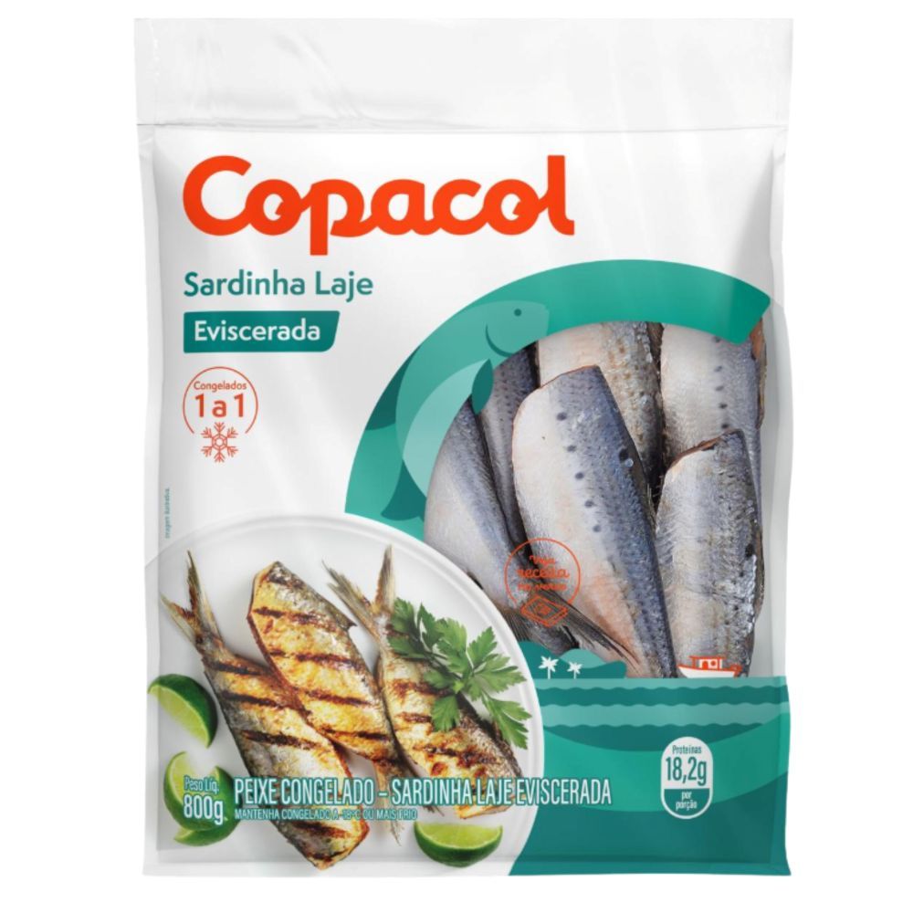 Sardinha Laje Eviscerada Congelada Copacol 800g