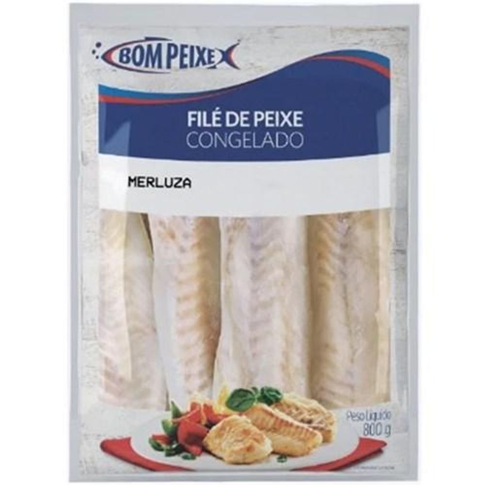 Filé de Merluza em Pedaços Congelado Bom Peixe 800g