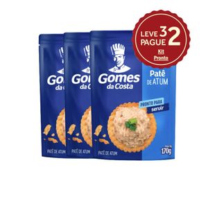 Patê de atum Sachê Gomes da Costa Leve 3 Pague 2 Kit Pronto 170g