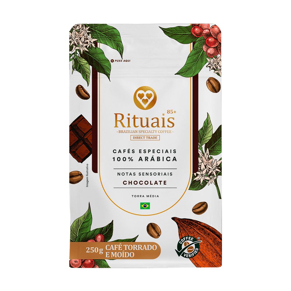 Café Torrado e Moído Chocolate 3 Corações Rituais 250g