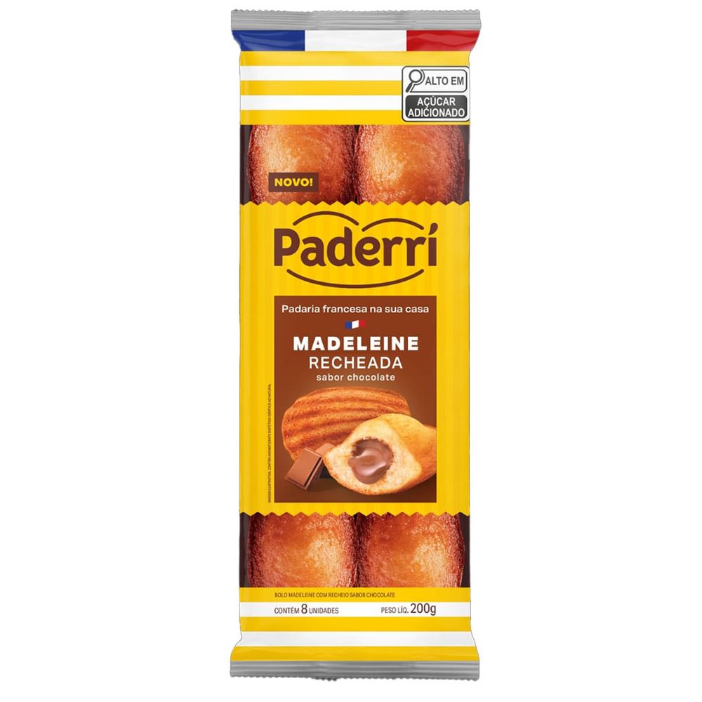 Madeleine com Recheio de Chocolate Paderrí 200g