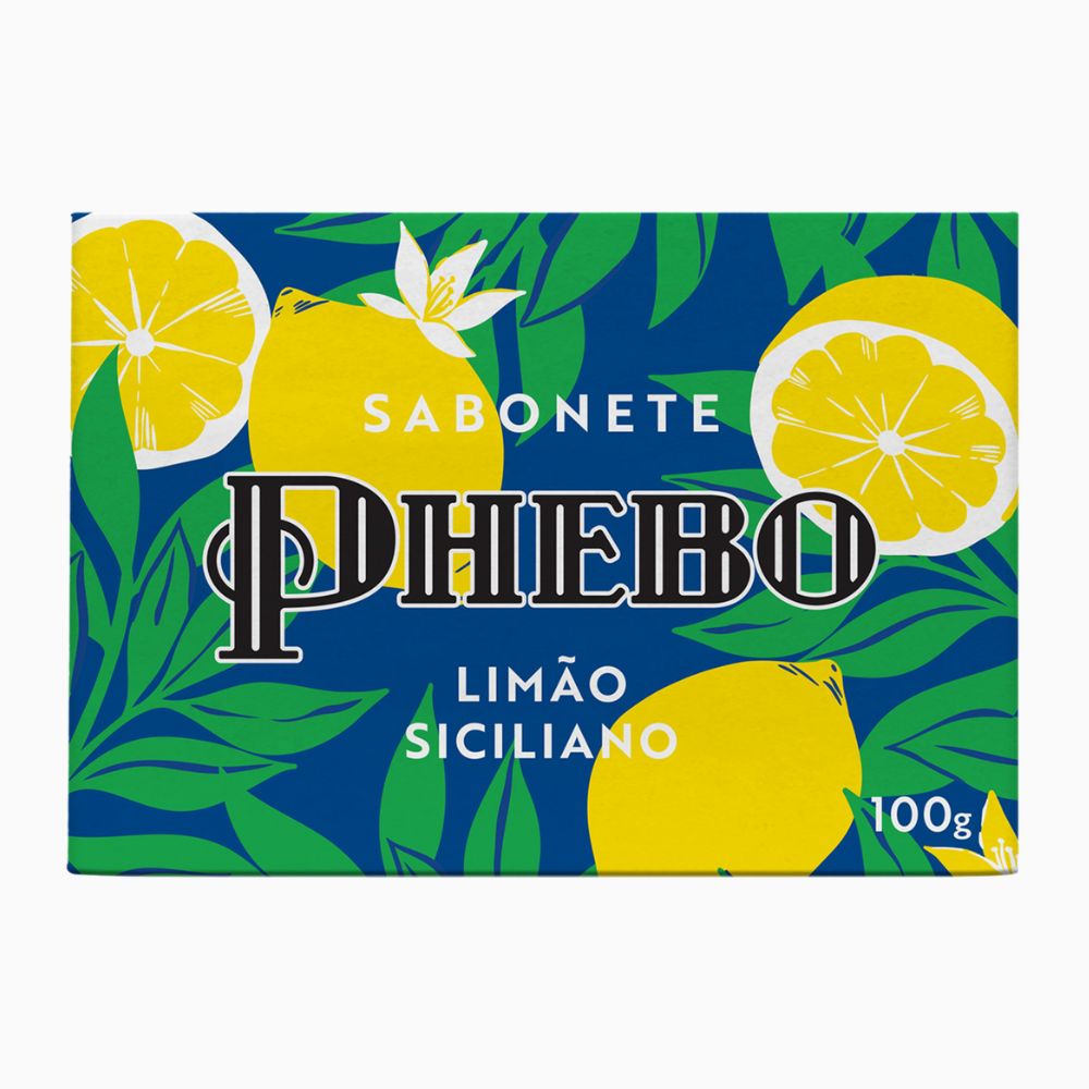 Sabonete Barra Cremoso Vegetal Limão-Siciliano Phebo Caixa 100g