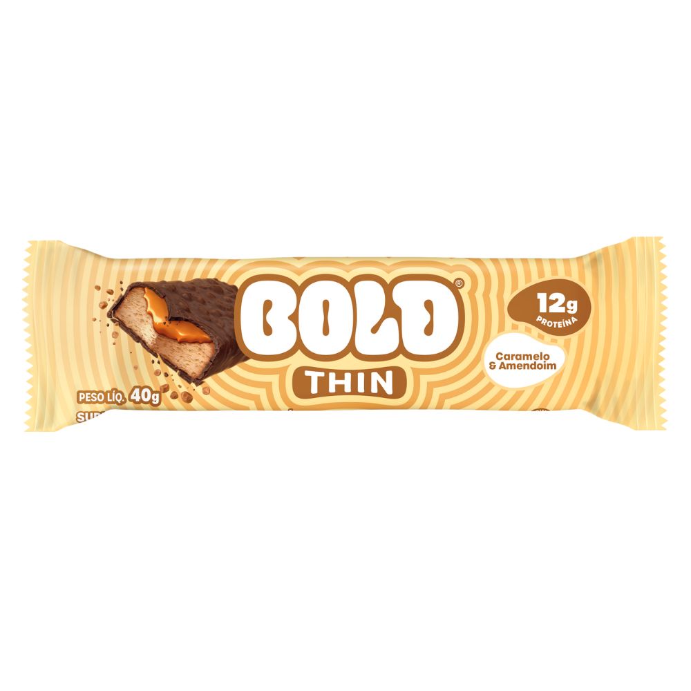 Barra de Proteína BOLD Thin Caramelo & Amendoim 40g