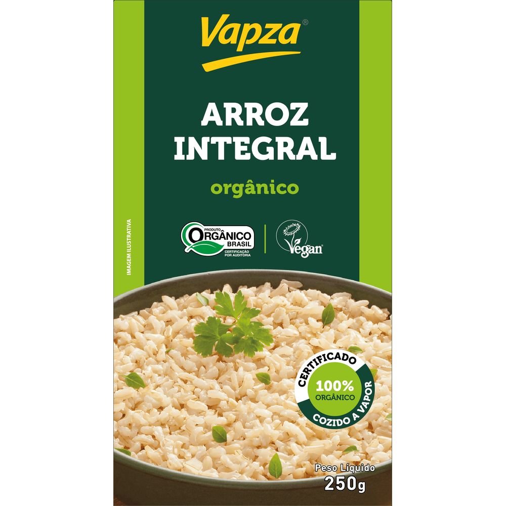 Arroz Integral Orgânico Cozido Vapza 250g