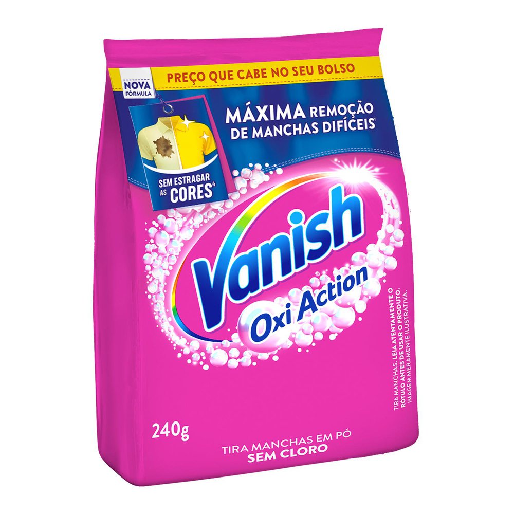 Tira Manchas em Pó Vanish Oxi Action 240g para Roupas Coloridas