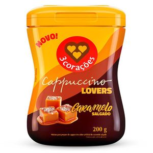 Cappuccino Solúvel Caramelo Salgado 3 Corações Lovers 200g