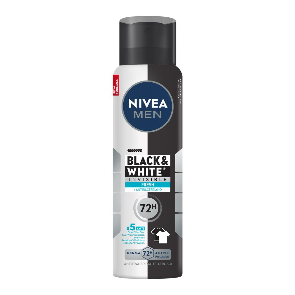 Antitranspirante Aerossol Nivea Men Invisible Black & White 150ml