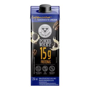 Bebida Láctea UHT Cappuccino Cookies'n Cream Zero Lactose 3 Corações Power 250ml