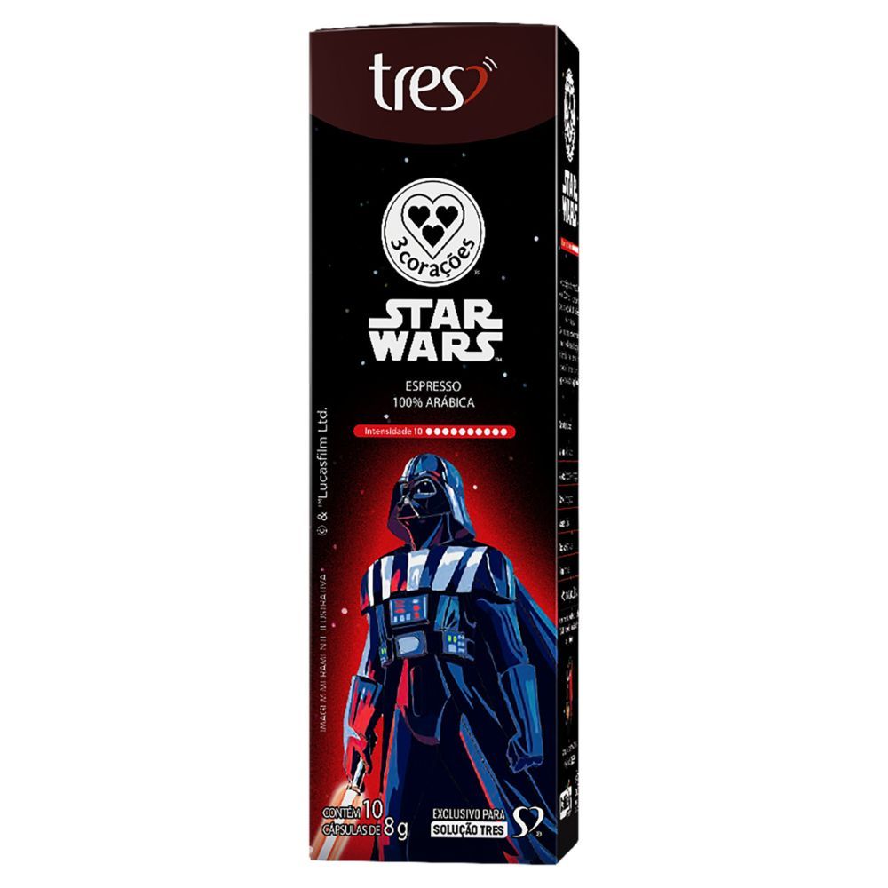 Capsula de Café Espresso Star Wars Darth Vader 3 Corações 10 unidades