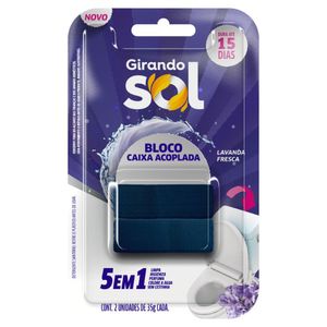 Detergente Sanitário Bloco para Caixa Acoplada Lavanda Fresca Girando Sol 70g