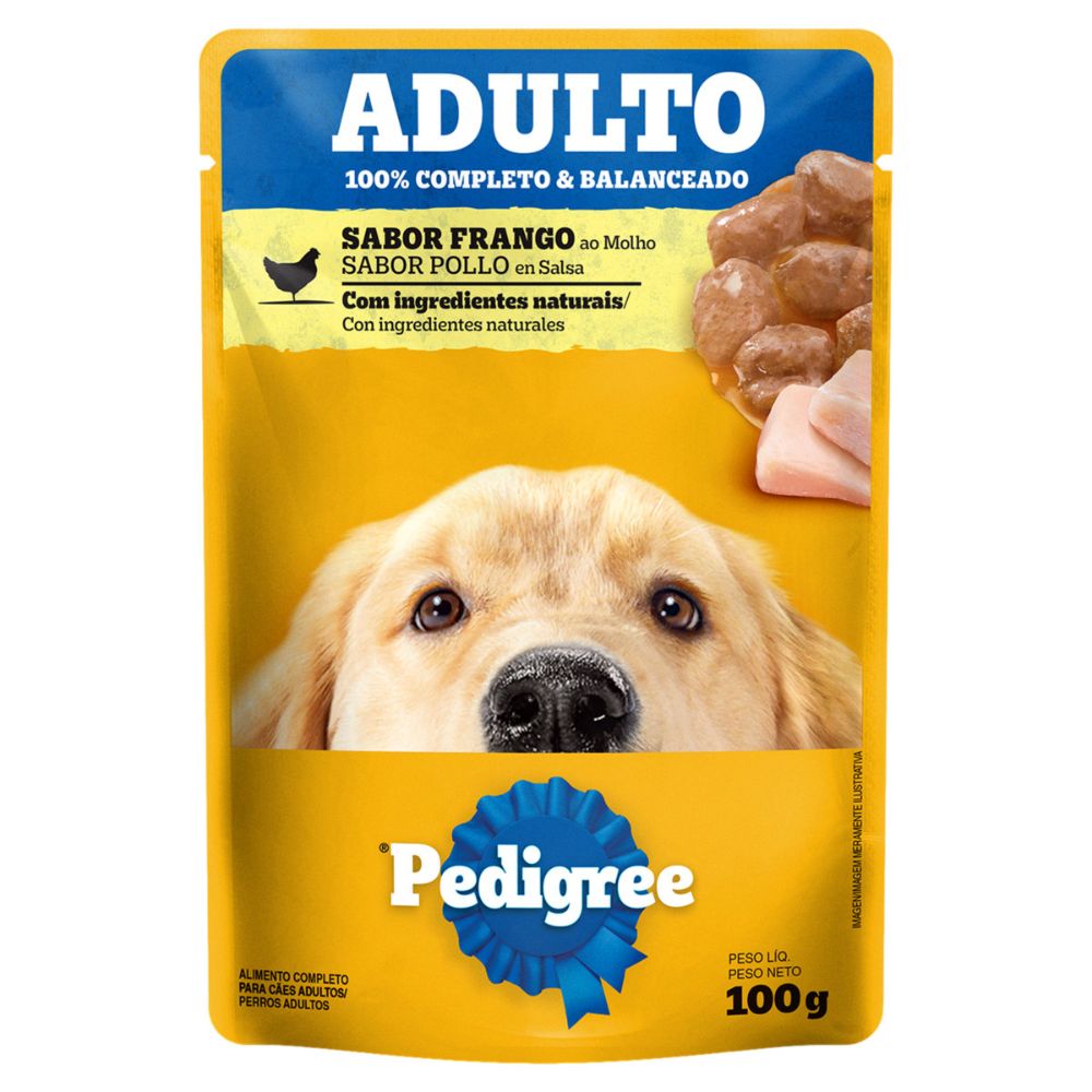 Ração Úmida Pedigree Sachê Frango ao Molho para Cães Adultos 100g