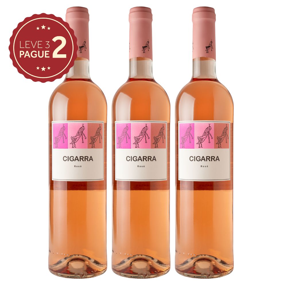 Vinho Português Cigarra Rose 750ml Leve 3 Pague 2 KIT PRONTO