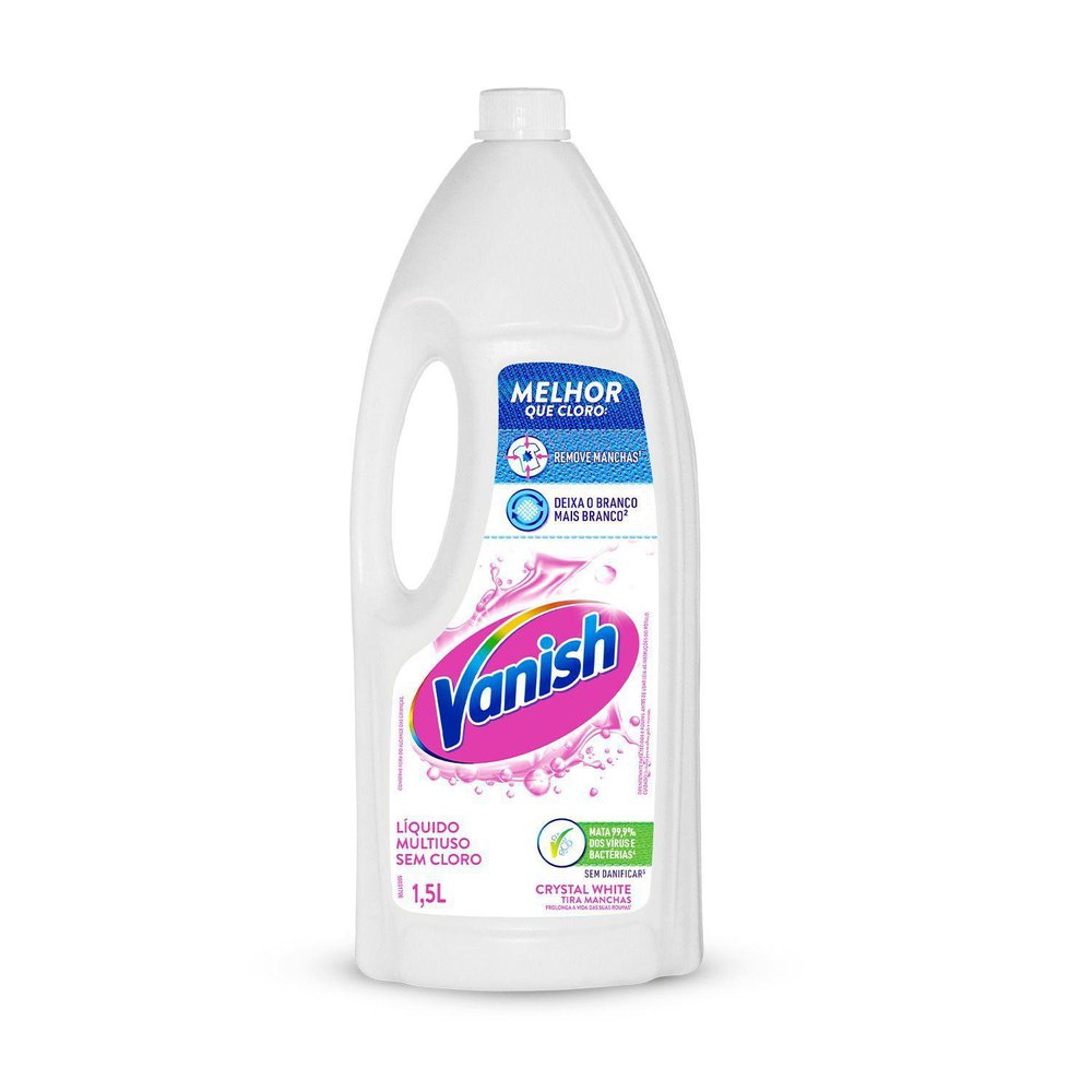 Tira Manchas Vanish Líquido Crystal White para Roupas Brancas 1,5L