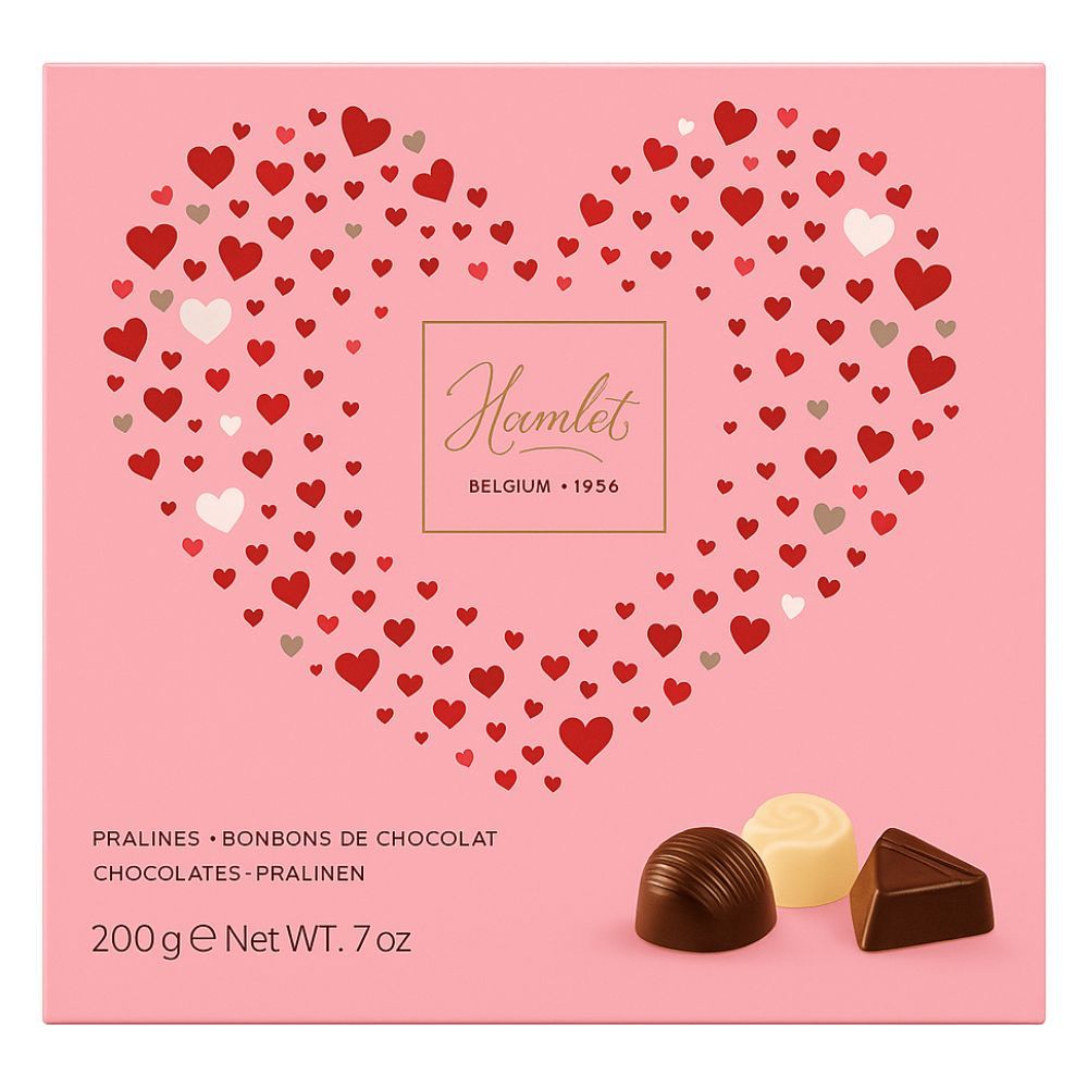 Bombom Belga Hamlet Heart Pink 200g