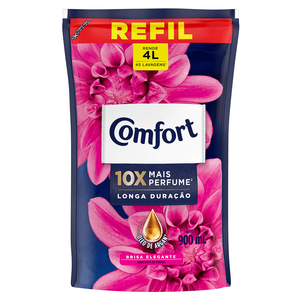 Amaciante de Roupa Brisa Elegante Comfort Sachê 900ml Refil