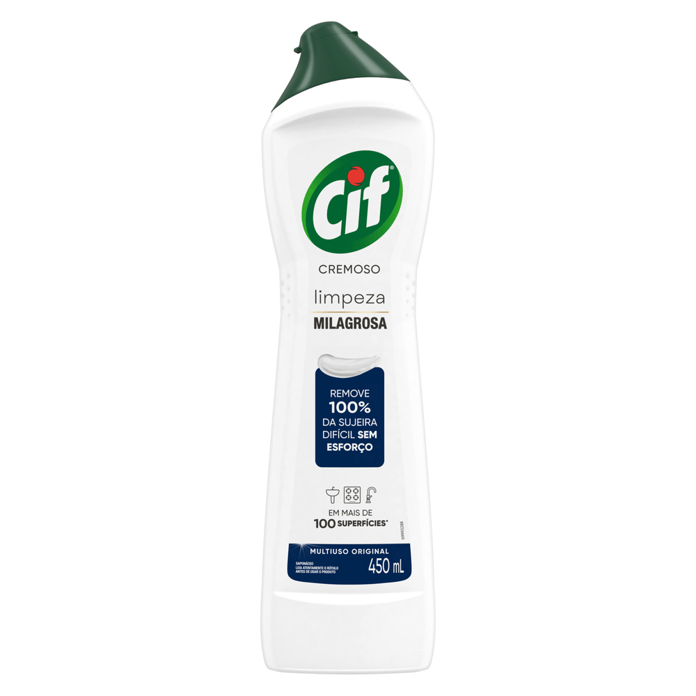 CIF Cremoso Limpeza Milagrosa remove 100% da sujeira 450 ml