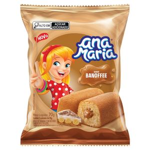Bolo Banoffee Recheio Doce de Leite Ana Maria Pacote 70g 2 Unidades