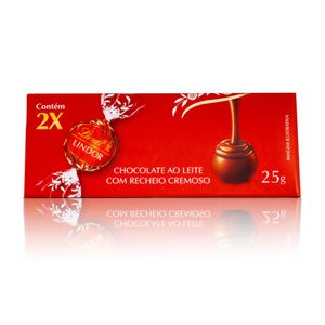 Bombons Chocolate Lindt Lindor Ao Leite 25g Com 2 unidades