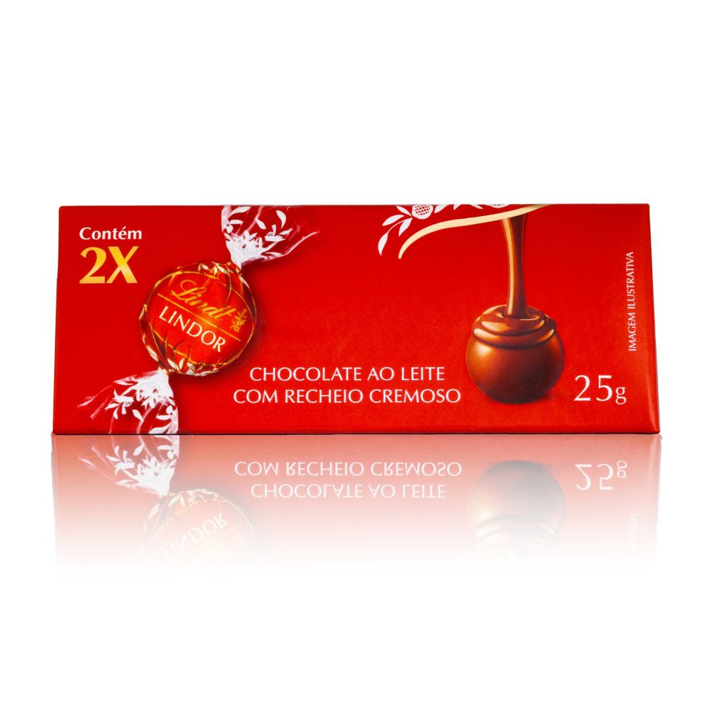 Bombons Chocolate Lindt Lindor Ao Leite 25g Com 2 unidades