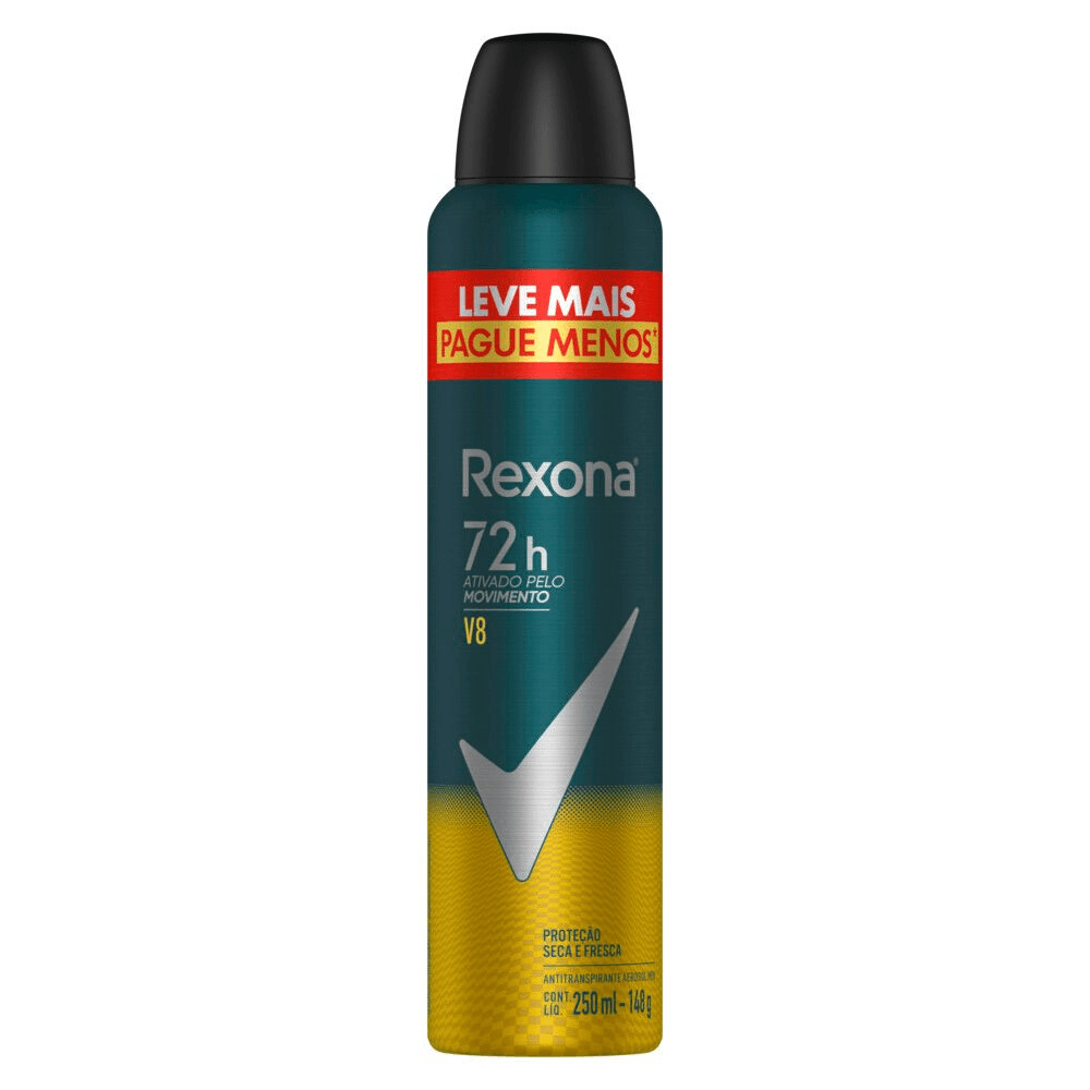 Antitranspirante Aerossol V8 Rexona Men 250ml Spray Leve Mais Pague Menos