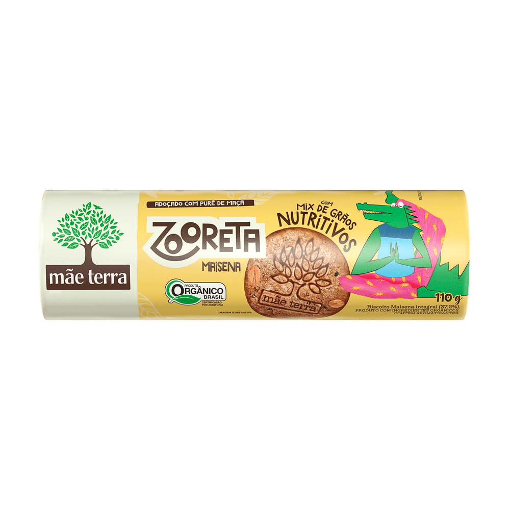 Biscoito Orgânico Infantil MÃE TERRA Zooreta Maisena com Aveia e Quinoa 110 g