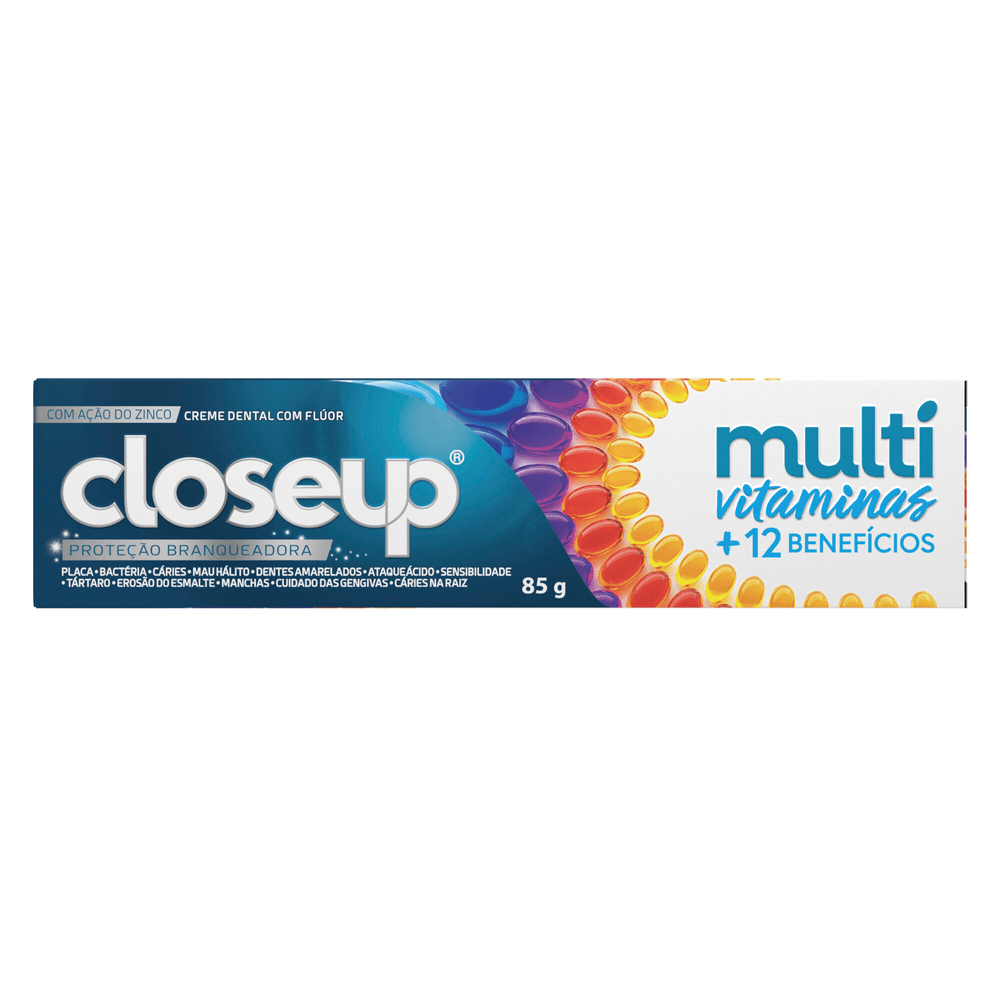 Creme Dental Closeup Multivitaminas + 12 Benefícios Caixa 85g