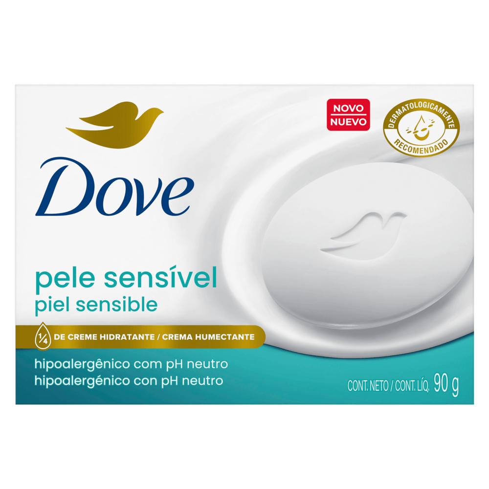 Sabonete Barra Dove Pele Sensível Caixa 90g