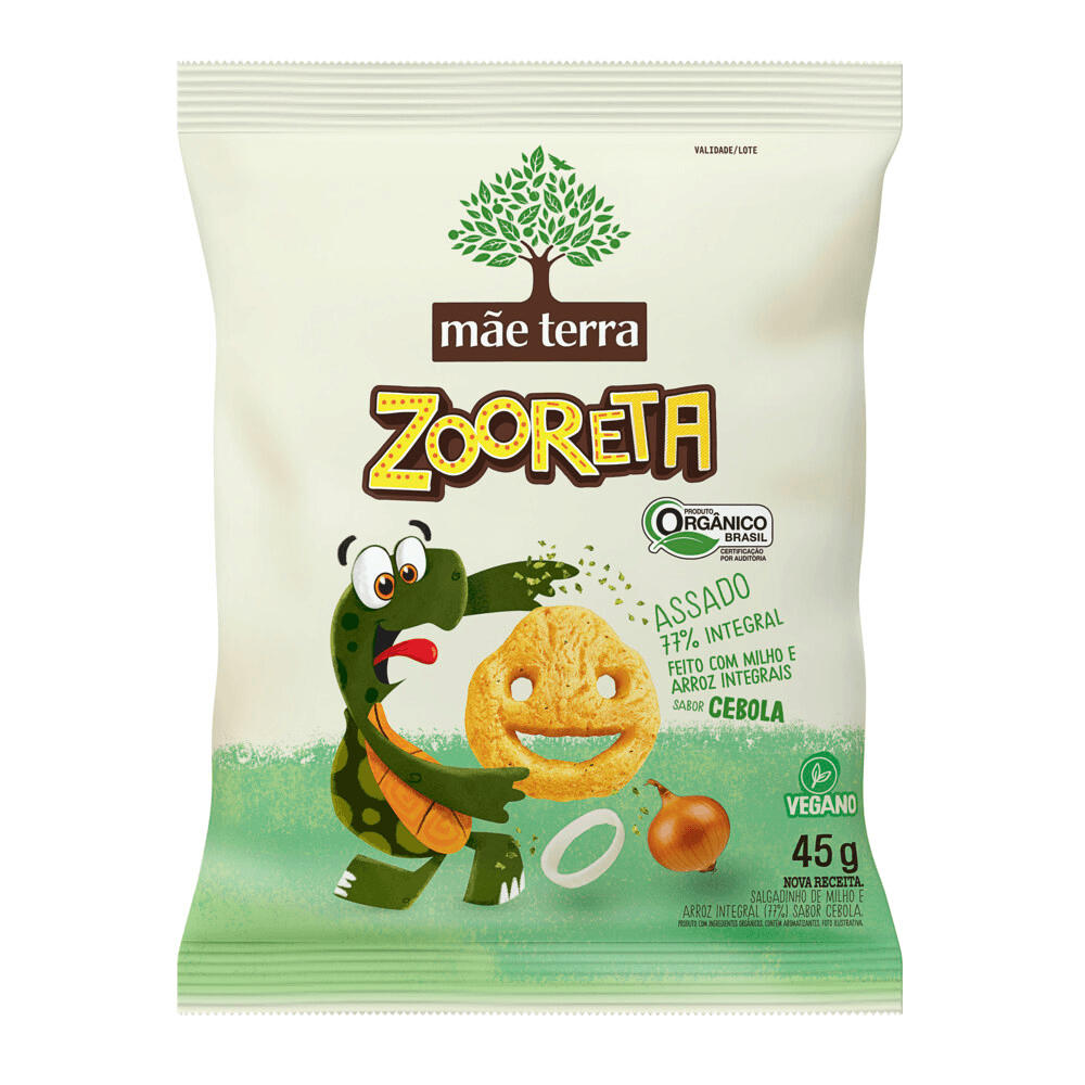 Salgadinho Orgânico Infantil Mãe Terra Zooreta Cebola 45g