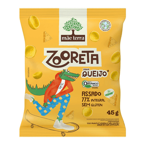 Salgadinho Orgânico Infantil Mãe Terra Zooreta Queijo 45g