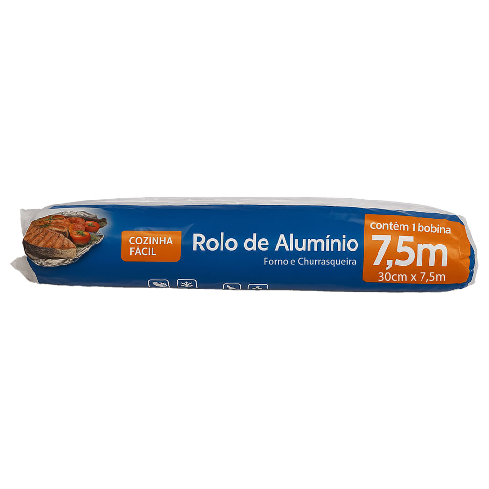 Rolo Alumínio Multiuso Cozinha Fácil 30cm x 7,5cm