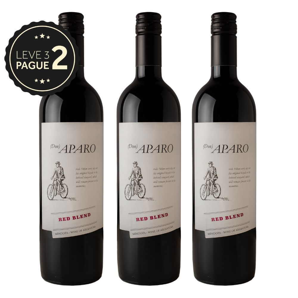Vinho Argentino Don Aparo Red Blend 750ml Leve 3 Pague 2 KIT PRONTO