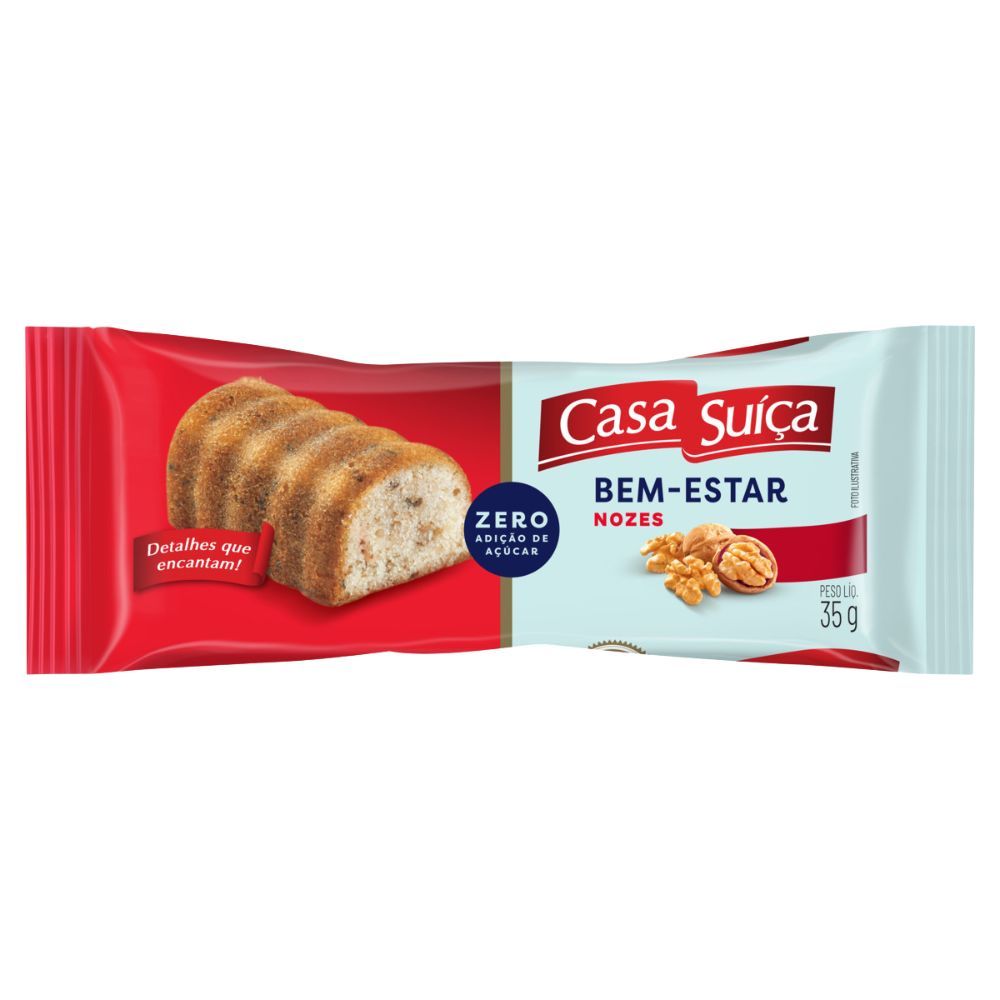 Bolo Suíço Nozes Casa Suíça 35g