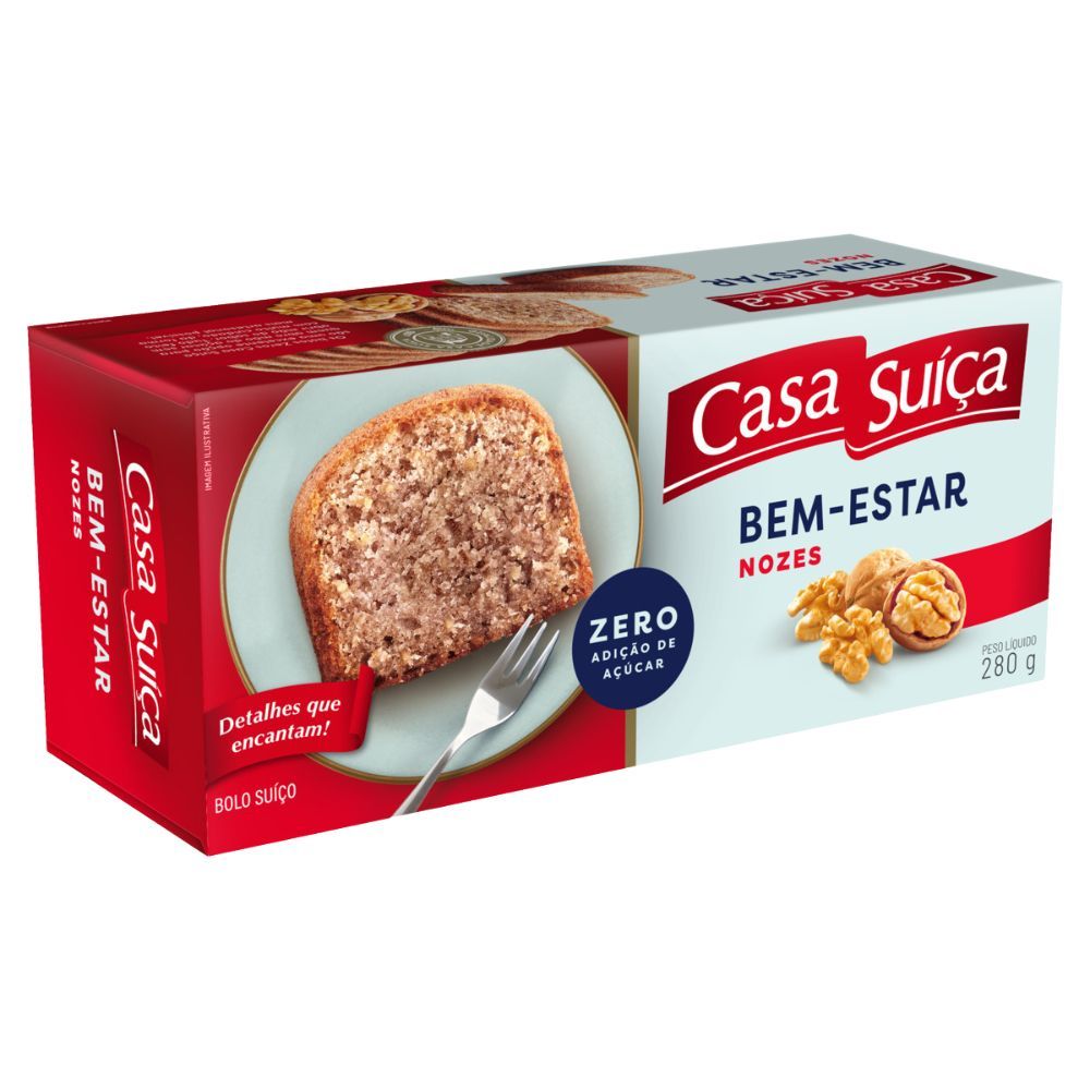 Bolo Suíço Nozes Casa Suíça 280g